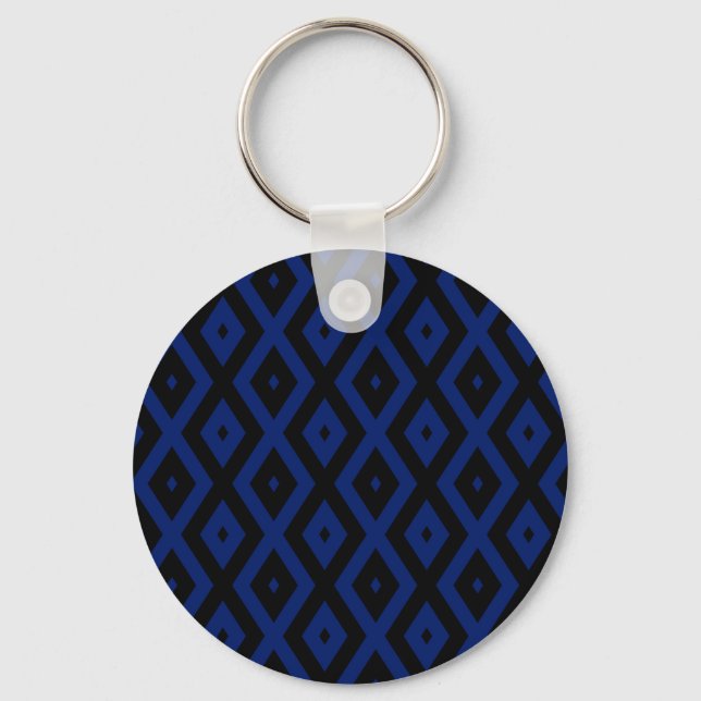 Porte-clés Blue and black diamond pattern (Recto)