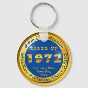 Porte-clés Blue and Gold, Class of 1972, Class Reunion Favors