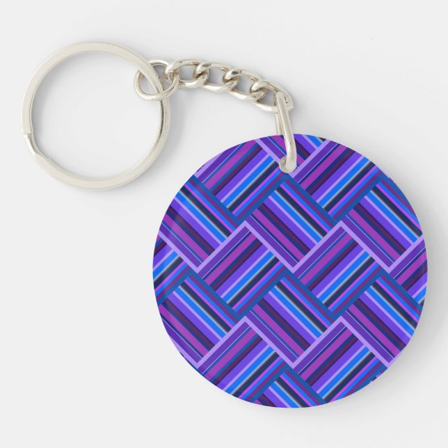 Porte-clés Blue and purple stripes weave (Devant)