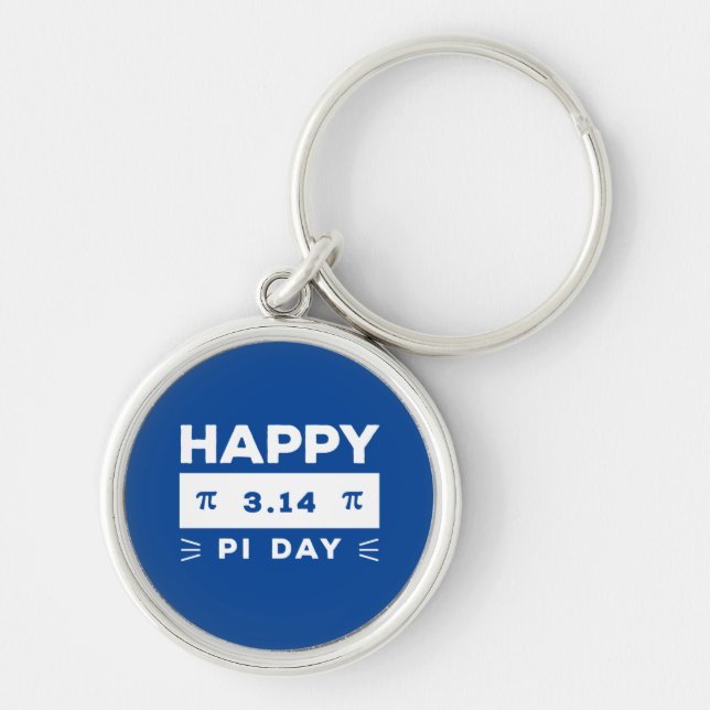 Porte-clés Blue And White 3.14 Happy Pi Day (Devant)