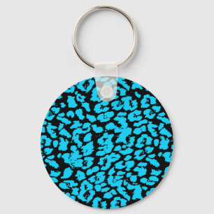 Porte-clés Blue Animal Spots Abstract