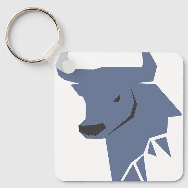Porte-clés Blue Bull Zodiac – Cool Taurus Silhouette Keychain (Recto)