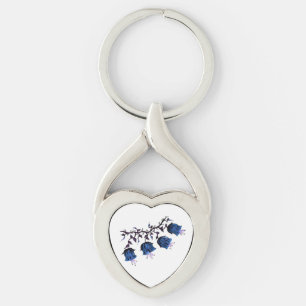 Porte-clés Blue Canterbury Bells Twisted Heart Metal Porte - 