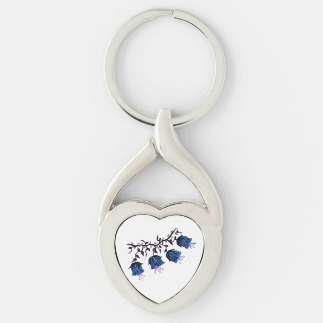 Porte-clés Blue Canterbury Bells Twisted Heart Metal Porte -  (Devant)