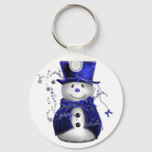 Porte-clés Blue Christmas Snowman