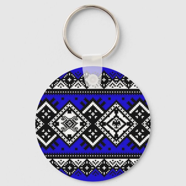 Porte-clés Blue Embroidery (Recto)