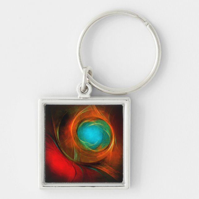Porte-clés Blue Eye Moderne Abstrait Art Cool Motif #16 (Devant)