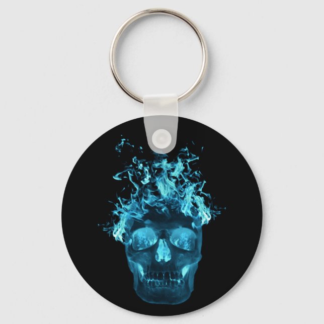 Porte-clés Blue Flaming Skull Key Chain (Recto)