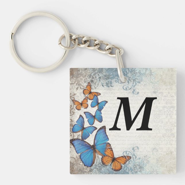 Porte-clés Blue floral (Devant)