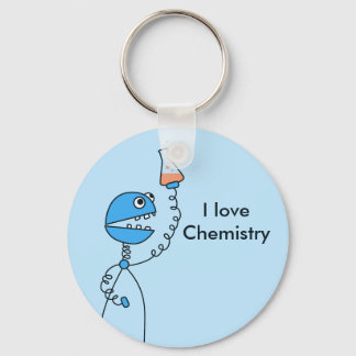 Porte-clés Blue Funny Robot Love Chimie Personnalisée
