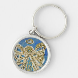 Porte-clés Blue Guardian Angel Art Custom Pendentif Porte - c