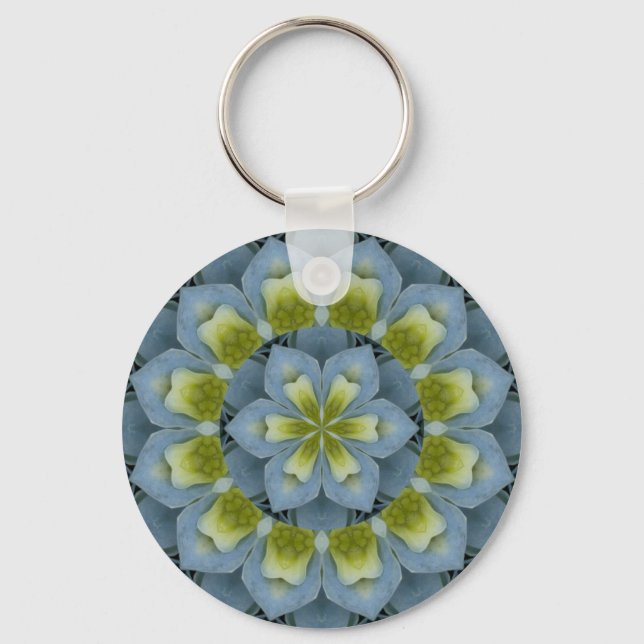 Porte-clés Blue Hydrangea Mandala Image 2 (Recto)