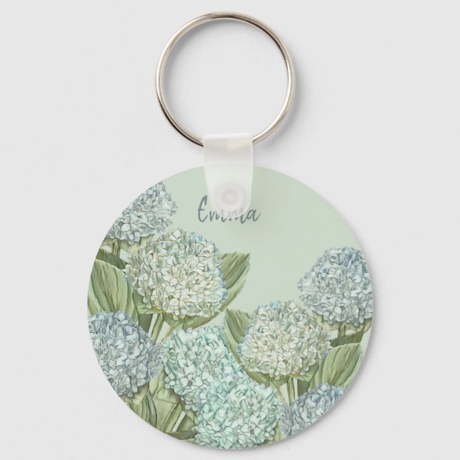 Porte-clés Blue Hydrangea/ Sage Green (Recto)