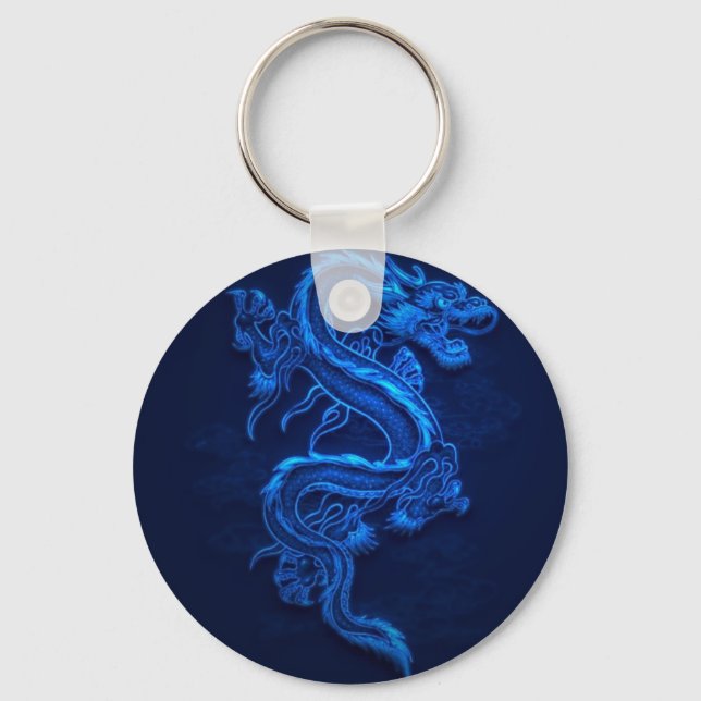 PORTE-CLÉS BLUE JAPANESE NEON DRAGON (Recto)