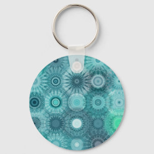 Porte-clés Blue Mandalas Abstrait Ornate Motif