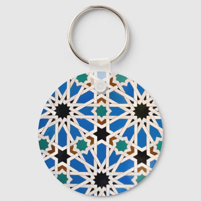 Porte-clés Blue Moroccan Mosaic Keychain (Recto)