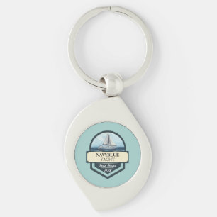 Porte-clés Blue Nautical Ancre voilier club bateau marina Nom