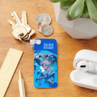 Porte-clés Blue Neon Prodigy Tokyo Cyberpunk Anime Impact