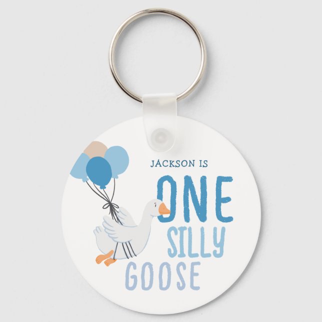 Porte-clés Blue One Silly Goose 1er anniversaire (Recto)