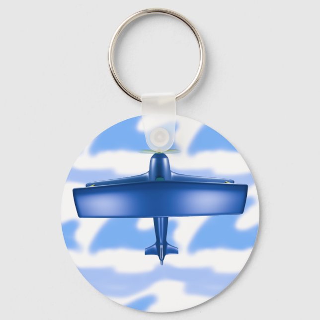 Porte-clés Blue Plane Aviation Sky Blue Cloud Porte - clé (Recto)