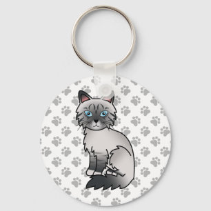 Porte-clés Blue Point Tabby Birman / Ragdoll Illustration de 