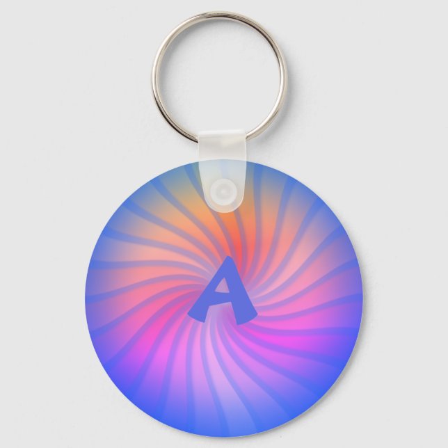 Porte-clés Blue Rainbow Spiral - Personnalisable (Recto)