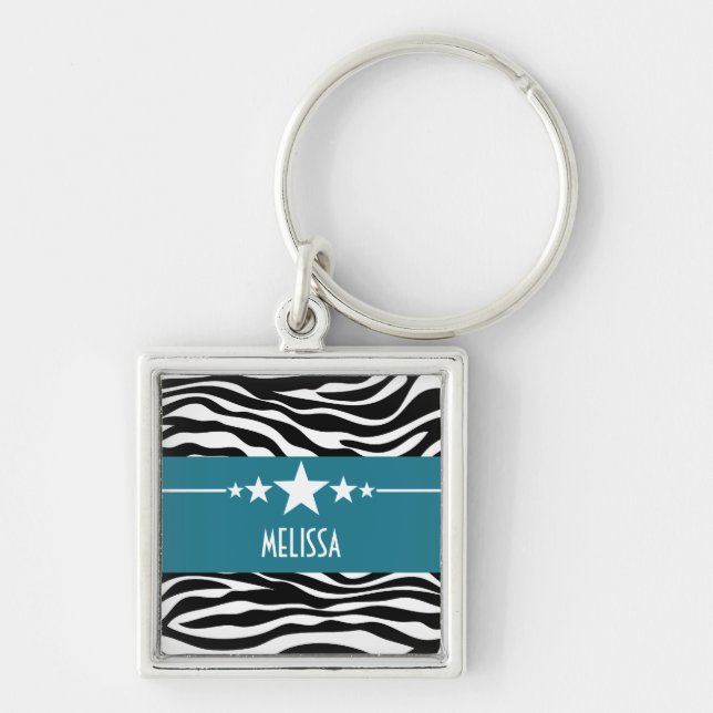 Porte-clés Blue Sassy Star Zebra Premium Porte - clé (Devant)