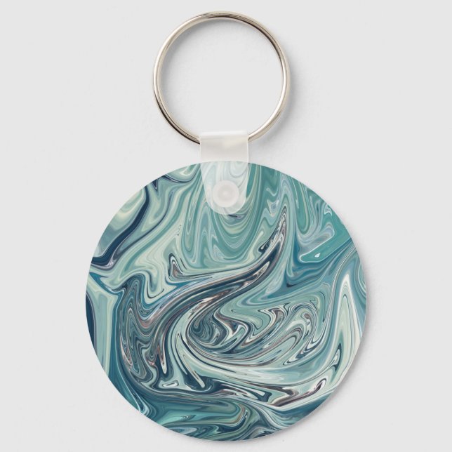 Porte-clés Blue Sea Abstract Painting (Recto)