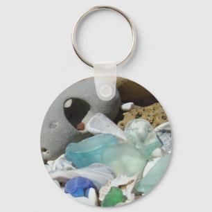 Porte-clés Blue Seaglass porte - clé personnalisé Beach Coast