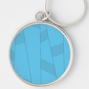 Porte-clés Blue, simple, elegant, abstract line pattern