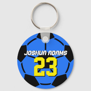Porte-clés Blue Sports Team Soccer Ball Porte - clé