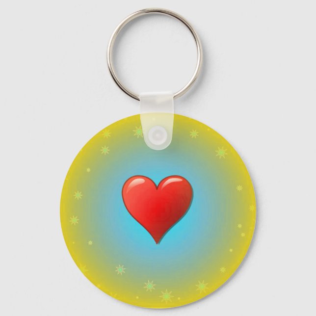 Porte-clés Blue Stars Heart Keychain (Recto)