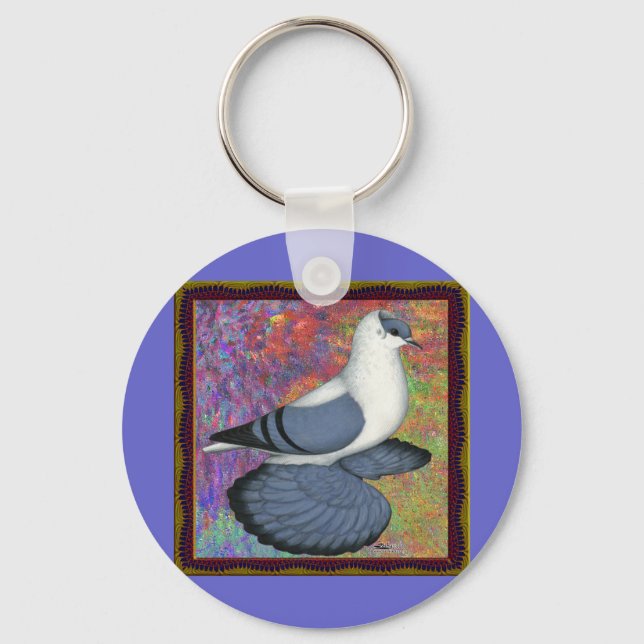 Porte-clés Blue Swallow Pigeon encadré (Recto)