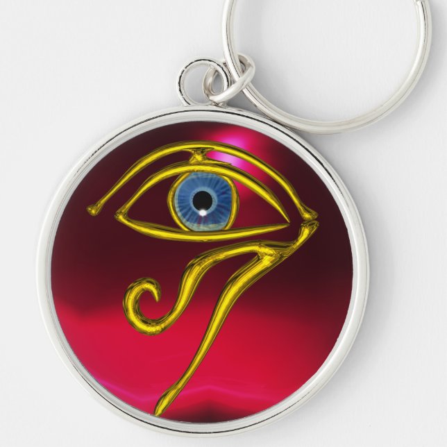 Porte-clés BLUE TALISMAN / EYE OF HORUS ,Red Ruby (Devant)