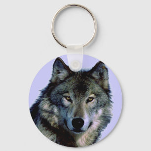 Porte-clés Blue Tones Wolf Portrait Key Chain