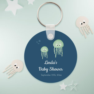 Porte-clés Blue Under the Sea Jellyfish Baby shower