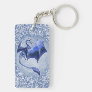 Porte-clés Blue Winter Dragon Imaginaire Nature Art