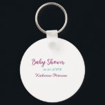 Porte-clés Blue yellow baby shower name date animal ear cute<br><div class="desc">simple business sticker</div>