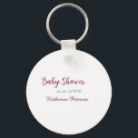 Porte-clés Blue yellow baby shower name date animal ear cute<br><div class="desc">simple business sticker</div>