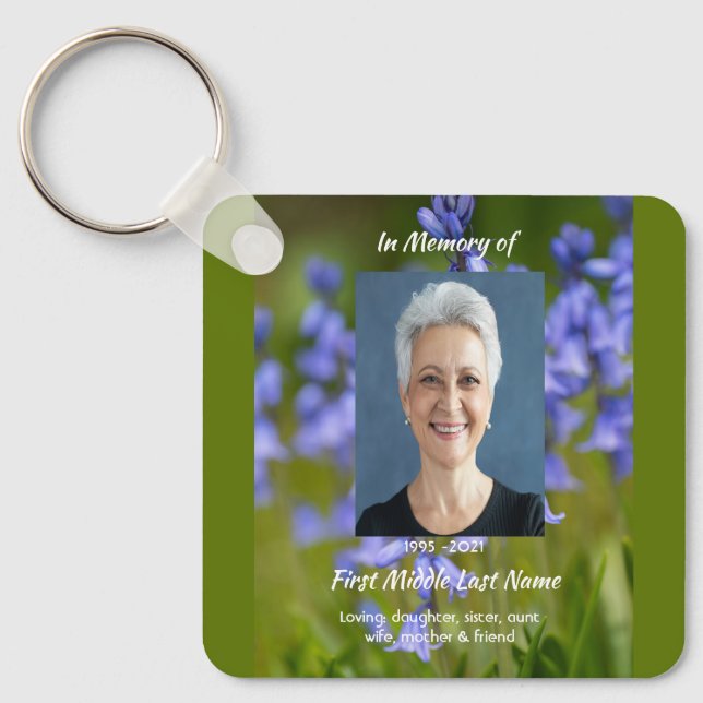Porte-clés  Bluebells Garden Flowers Memorial Keepsake  (Recto)
