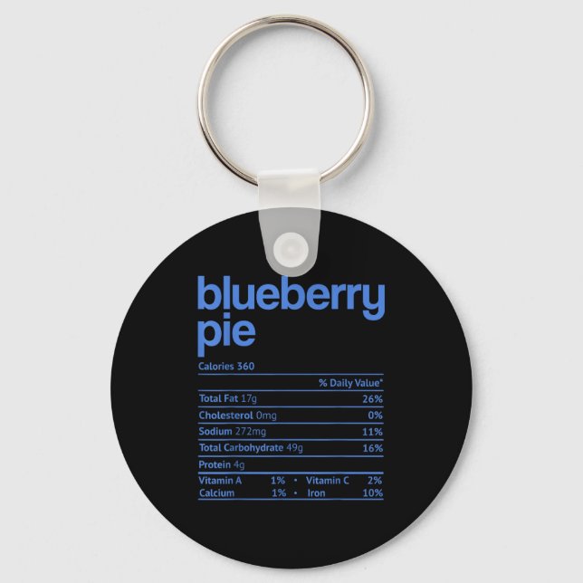 Porte-clés Blueberry E Nutrition Facts Funny Thanksgiving Chr (Recto)