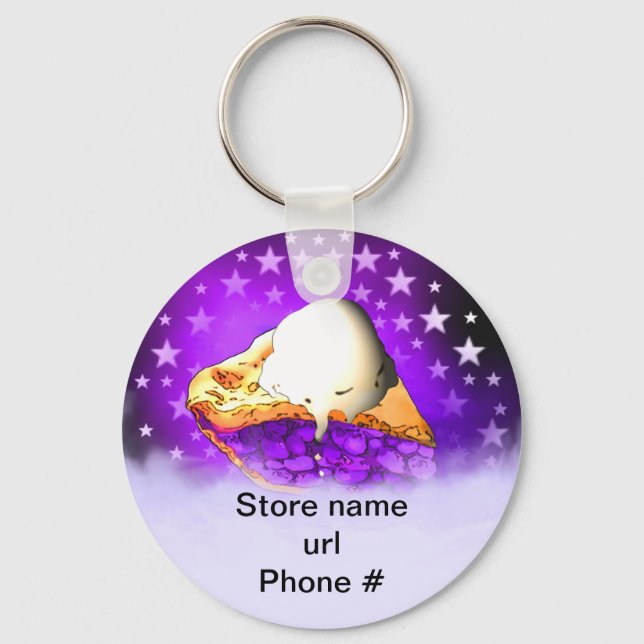 Porte-clés Blueberry Pie Keychain Promote Your Business (Recto)