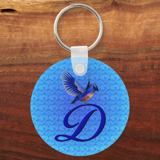Porte-clés Bluebird Elegant Monogram Initiale D (Verso)