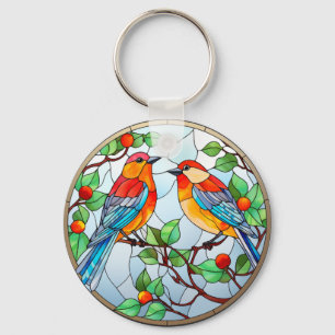 Porte-clés Bluebirds en verre doux