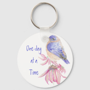 Porte-clés Bluebirds, Motivational, Un jour à la fois Citatio