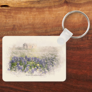 Porte-clés Bluebonnet Field Sketched Watercolor