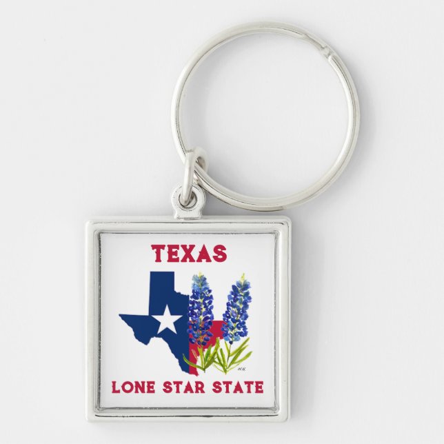 Porte-clés Bluebonnets Texas State Flowers Lupine Lone Star (Devant)