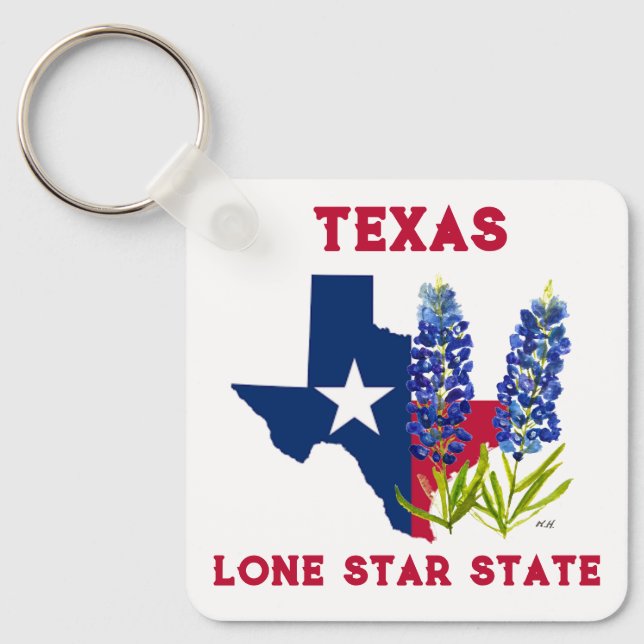 Porte-clés Bluebonnets Texas State Flowers Lupine Lone Star K (Recto)