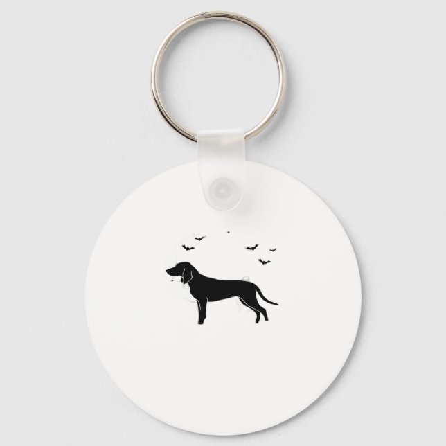 Porte-clés Bluetick Chien � Halloween Lune Silhouette Classic (Recto)