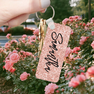 Porte-clés Blush Luxueux Paillettes Rose Gold Brillantes